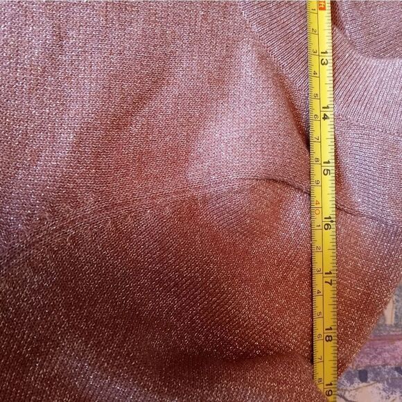 Lane Bryant Size Plus 18/20 Longsleeve Brown Sequin Womens Top - Picture 3 of 8